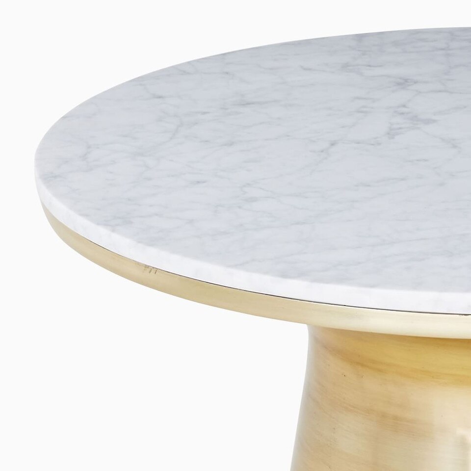 MarbleTopped Pedestal Coffee Table (77 cm) West Elm Australia